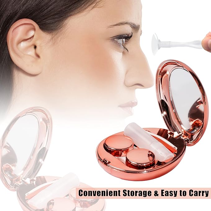 cauyuan Contact Lens Case Portable Travel Box with Cleaner Washer | with Mirror and Removal Tool Solution Bottle for Outdoor Daily Office