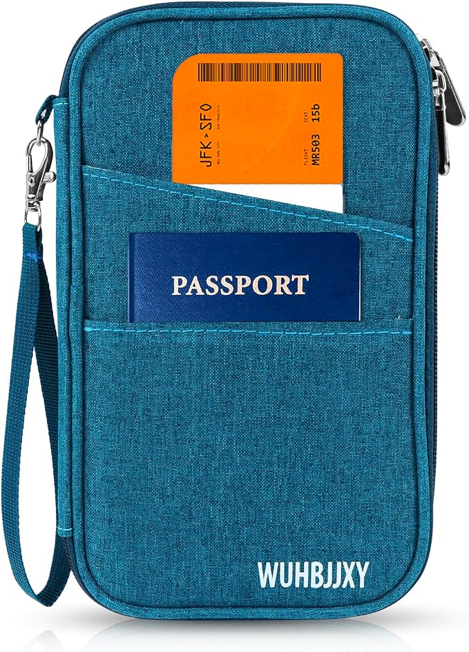 Amazing Practical Document Travel Organizer,Family Passport Holder，Rfid Women Travel Wallets, Waterproof Men Passport bags Travel Document Organizer (Dark Blue)