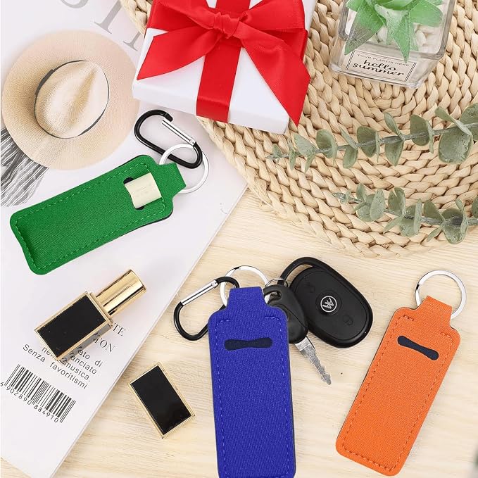Chapstick Holder Key Chain Lipstick Holder Lip Balm Holder Keychain | Stocking Stuffers Gift, Compatible with Chapstick, Lip Balm and Lipstick, Bag Charm Accessories, Gifts for Women Friend
