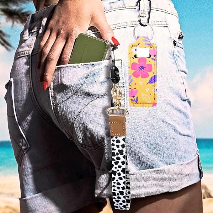 Chapstick Holder Key Chain Lipstick Holder Lip Balm Holder Keychain | Stocking Stuffers Gift, Compatible with Chapstick, Lip Balm and Lipstick, Bag Charm Accessories, Gifts for Women Friend