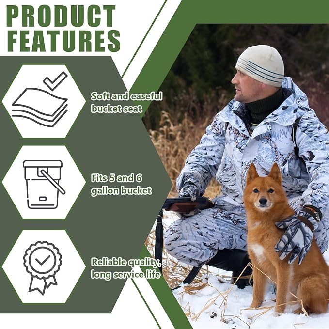 Lewtemi 2 Pack 5 Gallon Bucket Seat Lid with 360° Swivel, 2" Thick Waterproof Padded Cushion Cover with Handle for Fishing Camping Baseball Duck Hunting Gardening Outdoor Sports(2 Inch Thick,Black)