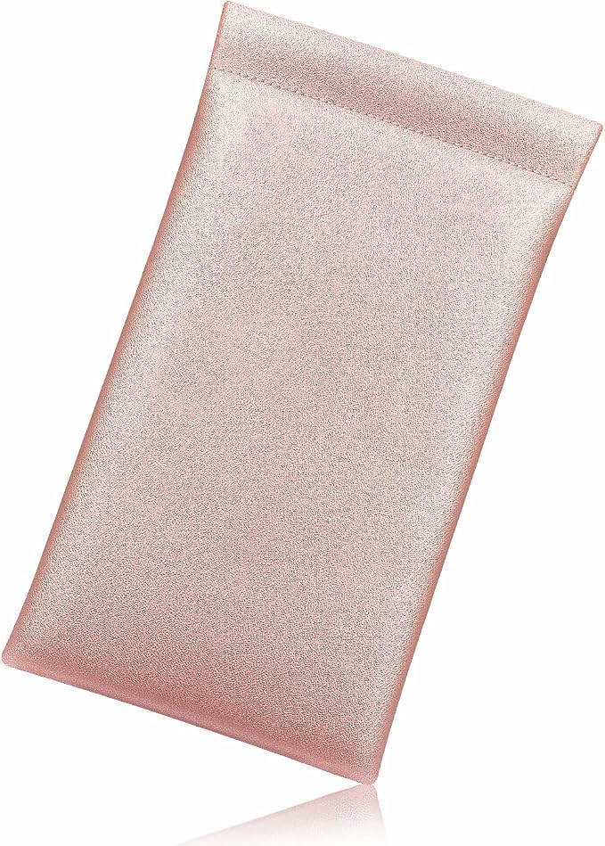 FINTIE Soft Eyeglasses Case with Cleaning Cloth, Portable Squeeze Top Vegan Leather Glasses Pouch, Sunglasses Eyewear Bag