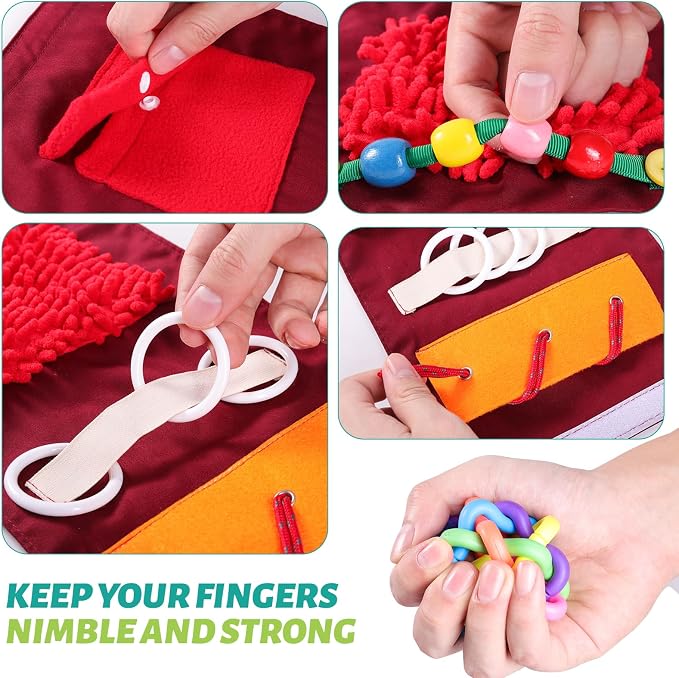 lefeke Fidget Blanket and Muff Dog for Adults with Dementia, Alzheimers Dementia Activities Products for Elderly and Seniors,Gift Game and Toy for Alzheimer’s or Dementia,Sensory Fidget Toys