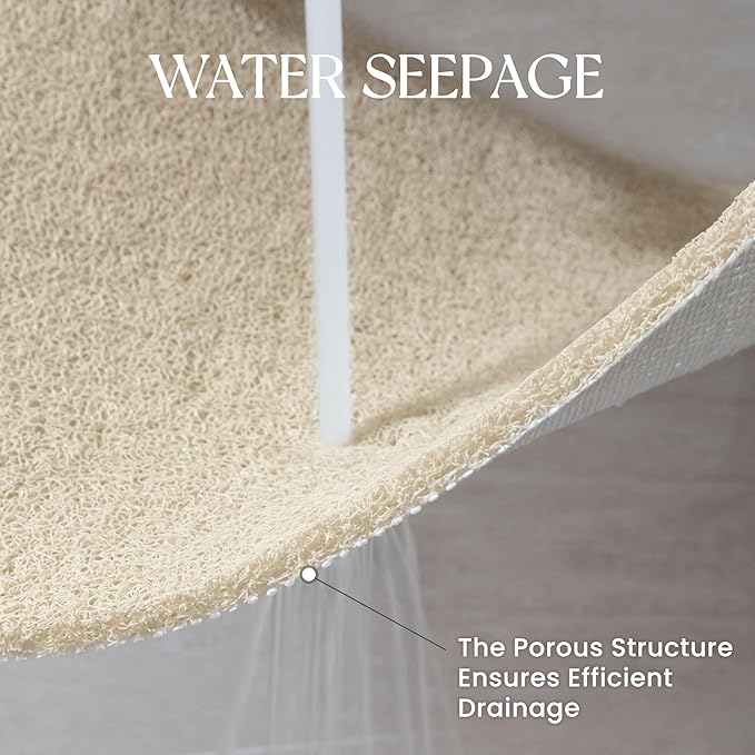 Bathtub Mat Non Slip, 32x20 Inch Shower Mats for Inside Shower, PVC Loofah Bathroom Mat Quick Dry with Drain Hole, Phthalate-Free Bath Mats for Shower Bathroom Tub and Wet Areas (Beige)