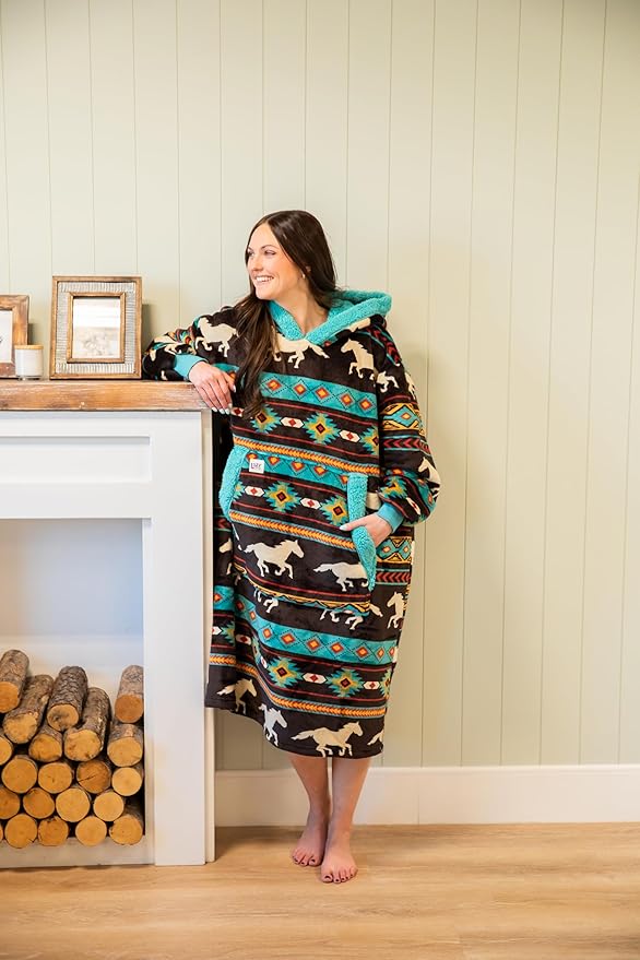 LazyOne Oversized Blanket Hoodie, Oversized Hoodies for Women and Men, One Size Fits All Wearable Blankets
