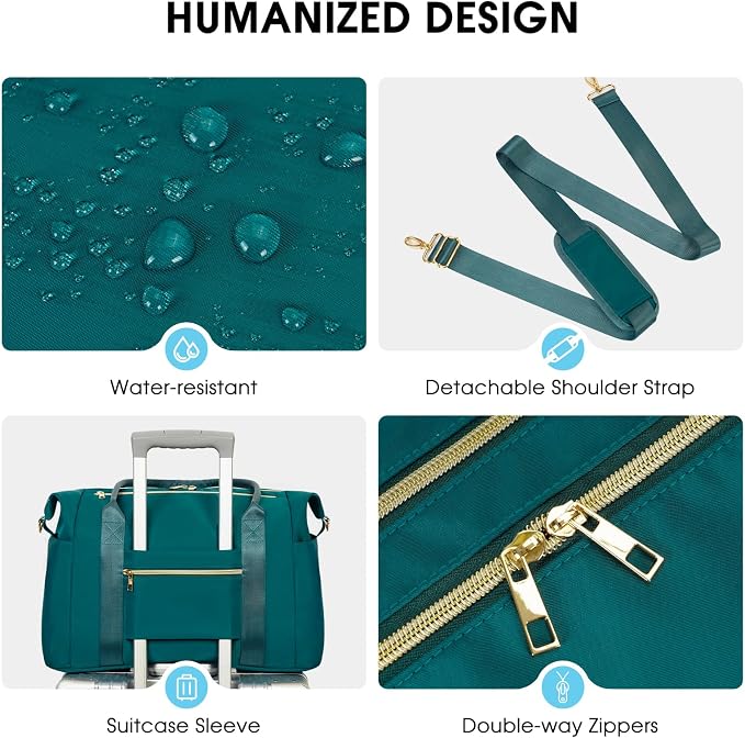 WANDF For Spirit Airlines Personal Item Bag 18x14x8 Underseat with Wet Pocket & Shoe Compartment & Tsa Approved Toiletry Bag