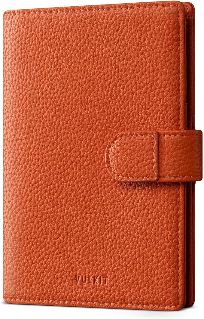 VULKIT Dual Passport Wallet for 2 Passports Airtag Holder RFID Blocking Travel Wallets
