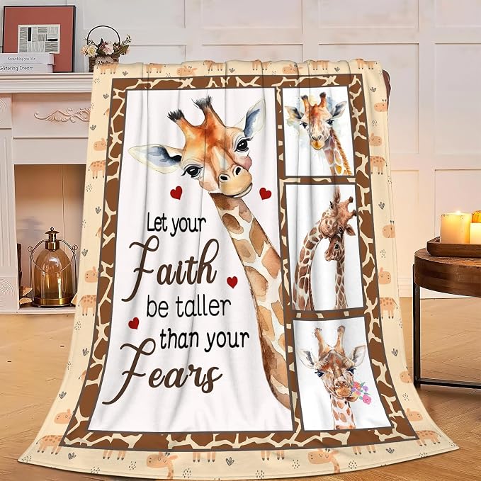 Giraffe Blanket Soft Cozy Cute Giraffe Throw Blanket Warm Giraffe Flannel Fleece Plush Blanket Stuff Animal Decor Blanket Gifts for Lover Kids Girls Boys Women Adults Bed Travel 50"x60"