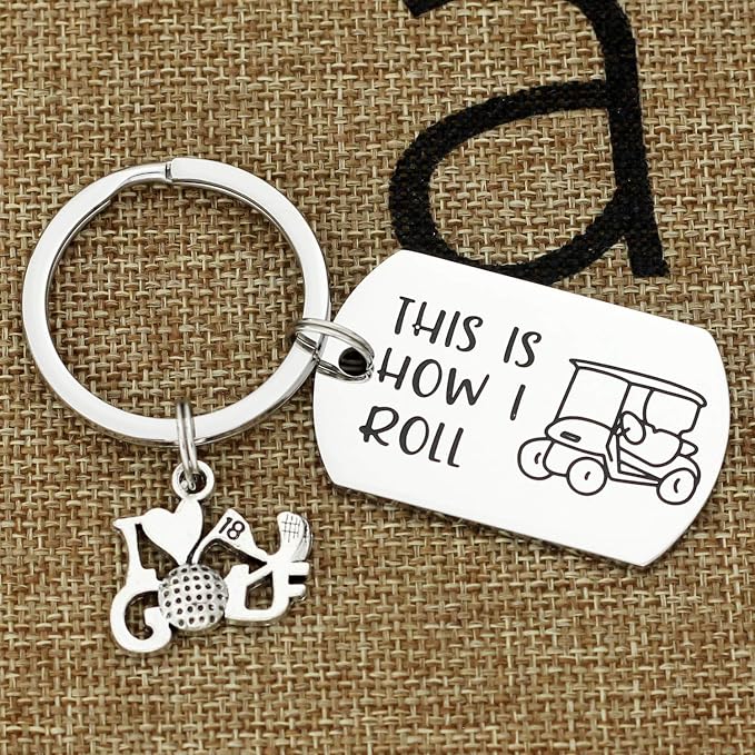 Kivosliviz Golf Gift Golfer Keychain How I Roll Golfers Keychains Gift for A Golfer Lover