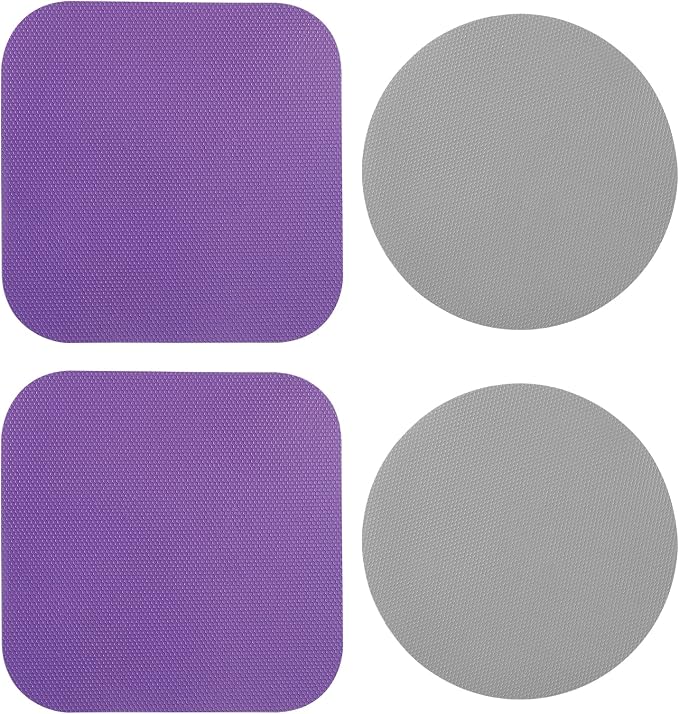 LUTER 4pcs Jar Opener, Rubber, Multi-function Silicone Bottle Opener for Seniors with Weak Hands Lid Cap Gripper Pads Kitchen Coasters Gadgets(Grey, Purple)