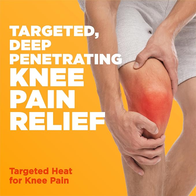 ThermaCare Knee Heat Wraps for Knee Pain Relief - Heating Pads with 8-Hour Heat Therapy - Flexible Heat Wraps for Joint & Muscle Pain, Secure Fit for Daily Comfort & Support for Wear - 2 Count