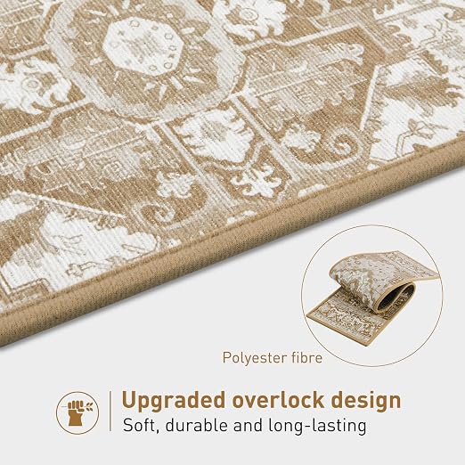 Stair Treads for Wooden Steps Indoor, 15 Pack 8" X 30" Non Slip Carpet Stair Treads with Reusable Adhesive for Kids Elders and Dogs, TPR Backing Stair Rugs Oriental Staircase Step Treads,Bohemia