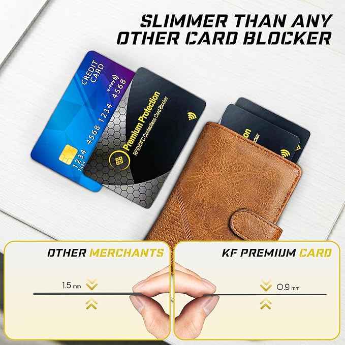 RFID Blocking Card (2 Pack) - 0.9mm Ultra Thin Debit & Credit Card Protector - One Card Shields Your Whole Wallet - Anti Fraud Contactless NFC Wallet Defender for Travel & Passport