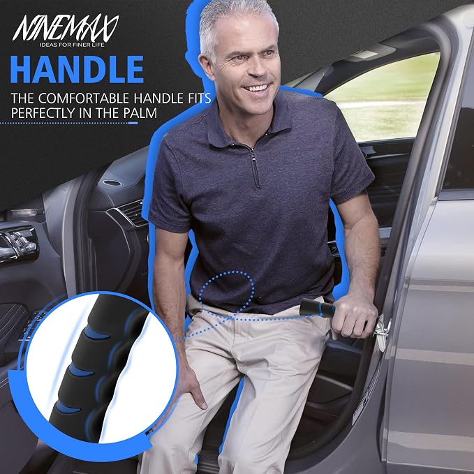NINEMAX Car Door Handle for Elderly, Car Handle Assist & Cane (2 pcs) | Portable Vehicle Entry Assist, No-Slip Grip for Seniors, Lightweight Car Cane Design, Fits Most Vehicles