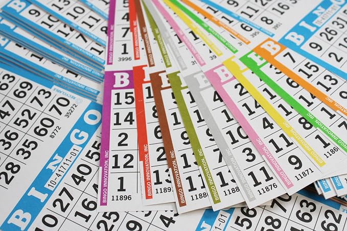 Bingo Books – 6 Faces, 5 Pages Each, 100 Disposable Game Books – Recyclable Dauber Sheets, Bulk Cards for Seniors & Fundraisers (6on5up)