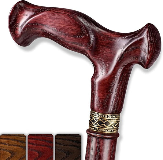 Asterom Walking Cane for Men & Women - Handmade, Ergonomic, Wooden Canes - Cool Walking Sticks for Seniors