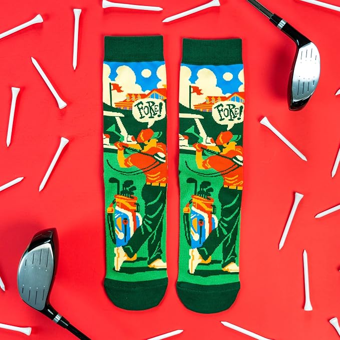 Lavley Funny Golf Socks - Fun gift for golfers - Unisex one size fits most - Great for birthdays or stocking stuffers