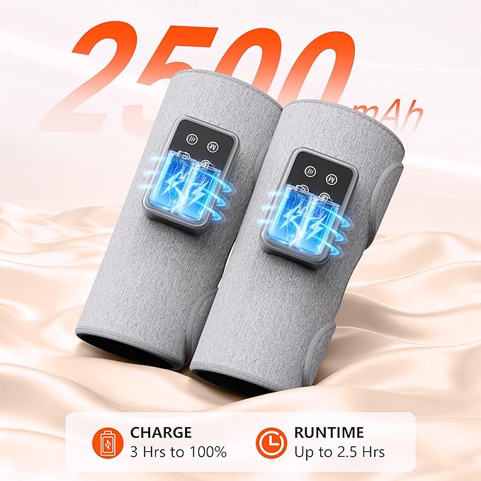 Cordless Leg Massager with Heat for Daily Pain & Comfort Use, Calf Massager with Adjustable Wraps, 3 Modes & 3 Intensities, Useful Gift for Men, Athletes & Seniors, Relaxation Gifts for Women