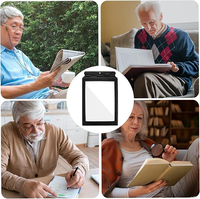 3 X Full Page Magnifier for Reading, Plastic Magnifying Sheet | Lightweight Portable Magnifying Page Fresnel Sheet for Elderly and People with Low Vision Reading(12×7.6 in)