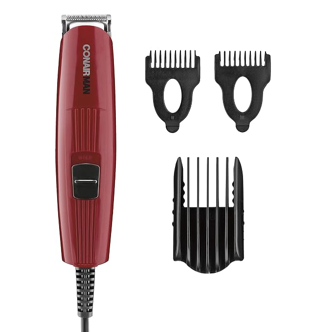 ConairMAN Beard Trimmer for Men Includes Nose & Ear Hair Trimmer and 5-Position Comb Attachment, 4 piece Men's Grooming Kit, Corded (Pack of 4)
