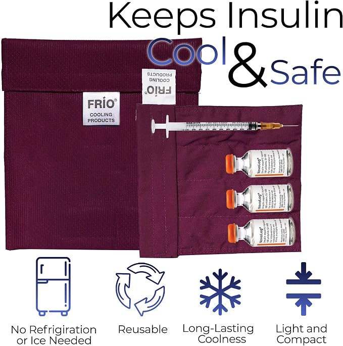 FRIO Cooling Wallet - Insulin & GLP-1 Cooler for 45+ Hours - Burgundy - Small