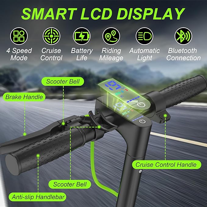 Electric Scooter for Adults, Folding E Scooter with 350W/500W Motor 16-24 Mph Top Speed, Max 15-60 Miles Long Range, 6.5''/8.5''/10''/14'' Solid Tires Commuting Scooters, Dual Brakes, APP