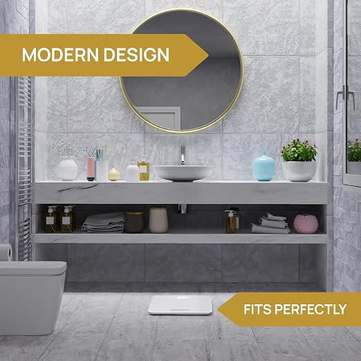 INEVIFIT Bathroom Scale, Highly Accurate Digital Bathroom Body Scale, Measures Weight up to 400 lbs. Includes Batteries