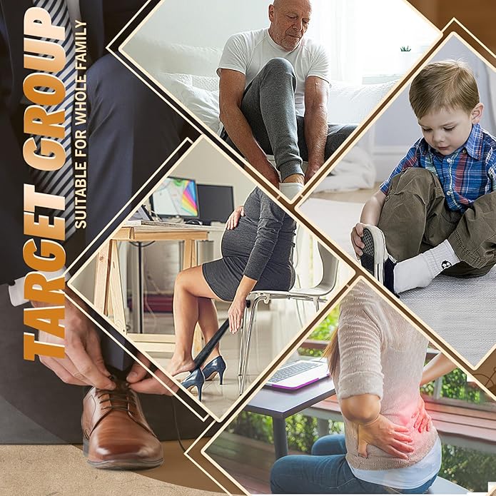 ZOMAKE Shoe Horn Long Handle for Seniors Men Women,16.5" Metal Long Shoehorn for Boots Shoe Spoon Helper