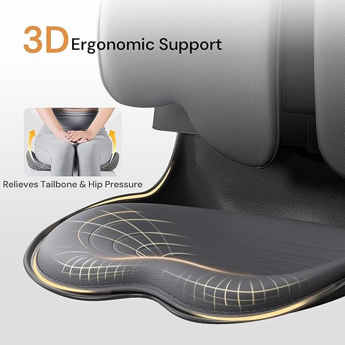 CabSupport M3 Ergonomic Seat Cushion Dynamic Lumbar Support Spineseat Patented Spine Alignment Ergonomic Posture Corrector, Ideal for Seniors & Teens, Breathable Design for Home, Office, Car& Gaming