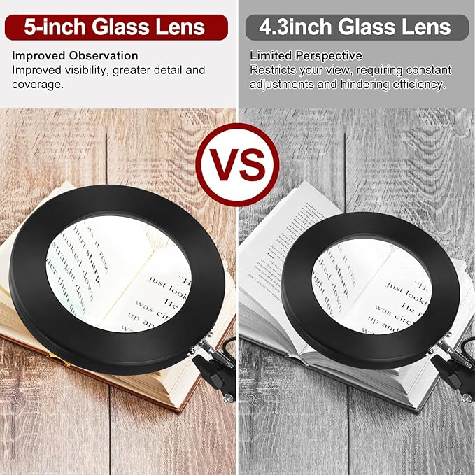 12X Magnifying Light with Stand, 2-in-1 Magnifier with Light Hands Free, Magnifying Glass, 5 Color Modes LED for Work Sewing Reading Hobby Craft Painting Close Work