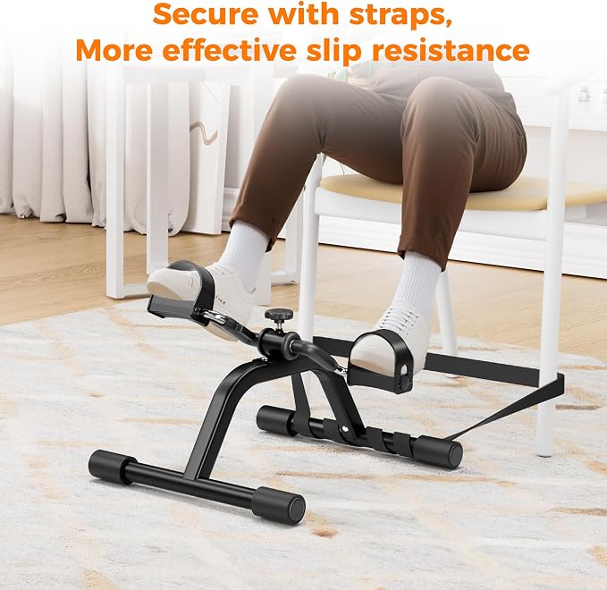 RYGEO Pedal Exerciser Mini Exercise Bike for Leg and Arm Recovery Exercise Lightweight and Portable Floor Bike