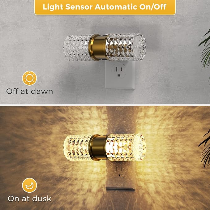 L LOHAS LED Night Light, 10-Color Change RGB Night Lights Plug into Wall | 10/50/100LM Adjustable Automatic Nightlights Pulg in with Dusk to Dawn Sensor for Room Bathroom Hallway