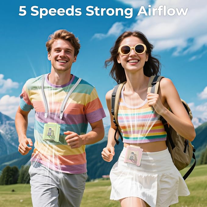 AMACOOL Portable Waist Fan Clip On, 10000mAh Wearable Shirt Fan | Gifts for Men Dad Husband, Rechargeable Powerful Belt Fans, Birthday Gifts for Women Jobsite Travel Camping Essentials 2026