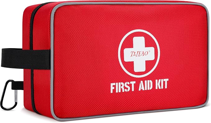 330 Piece First Aid Kit, Medium | Well-Organized Waterproof Compact Medical Kit, For Home, Car, Travel, Camping, Hiking, Truck, Office, Sports
