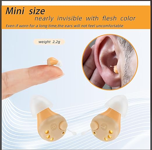 OTC Hearing Aids for Adults, Rechargeable Hearing aids Mini Digital Hearing Aid with US Chip Noise Reduction Memory Function Affordable Backup Solution