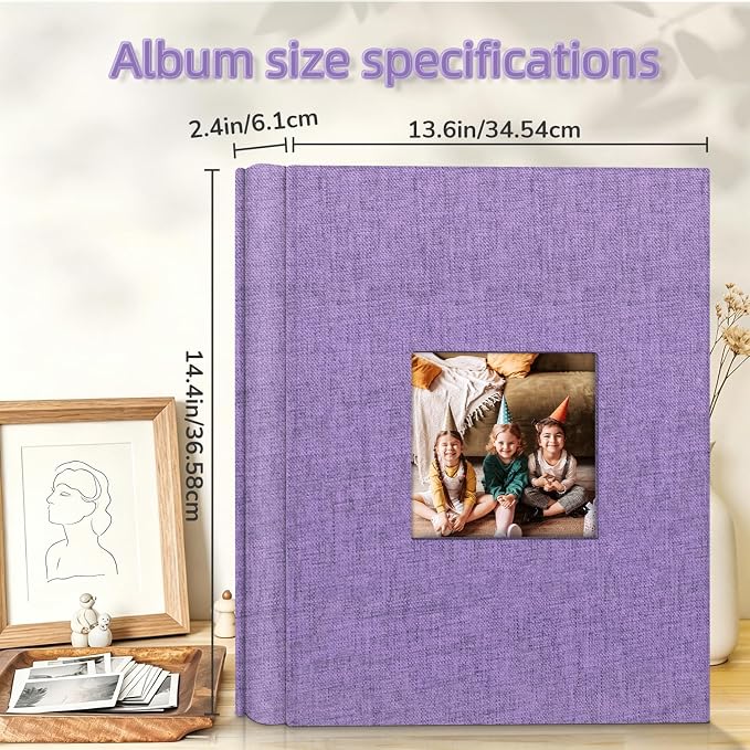 Popotop Photo Album 4x6-600 Photos Photo Books with 600 Horizontal and Vertical Pockets,Linen Cover Albums for Family Wedding Anniversary Baby Vacation Pictures