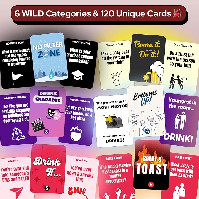 Cupid's Card Games Party Game - Drinking Game for Adults - Perfect for Game Nights, Friends, College & Bachelorette Party - 120 Hilarious Cards