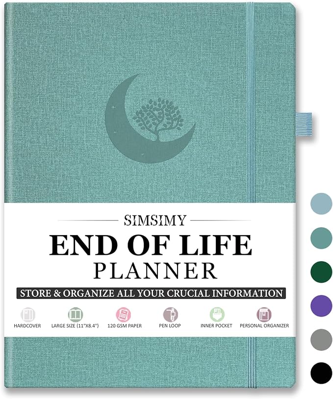 End of Life Planner, Guided Estate Planning Organizer Notebook, Final Arrangements Organizer for Beneficiary, Will Preparation, Last Wishes & Funeral Planning, In Case of Death Organizer, 8.4x11"