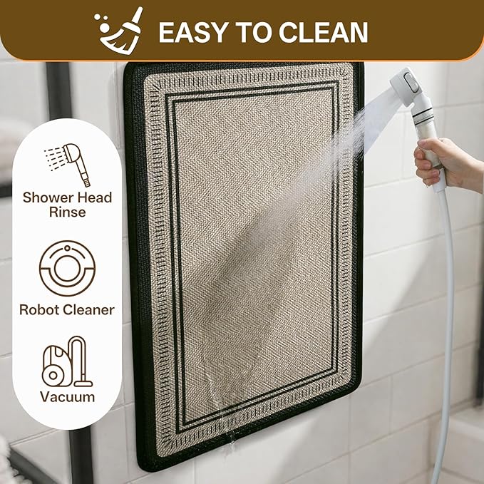 20"×31" Non Slip Bath Mat with Rubber Backing, Absorbent Quick Dry Bath Mats Washable, Low Pile Bathroom Rugs Fit Under Door for Bathroom Floor, Shower and Sink, Brown