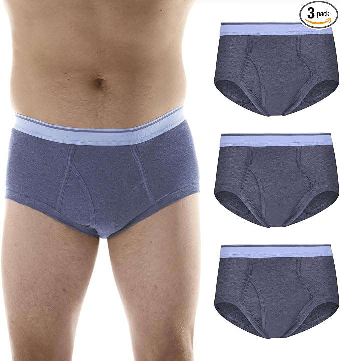 Wearever Incontinence Underwear for Men - Reusable & Washable Men's Bladder Control Briefs with Regular Absorbency - Leak Proof Underwear 150 ml (Pack of 3) (Gray) (3XL)
