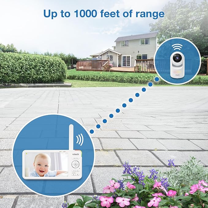VTech 5.5" IPS Screen 720P Video Baby Monitor with Camera and Audio, Pan-Tilt-Zoom, Night Light, 2-Way Talk, Lullabies, Soothing Sounds, Long Battery Life, No WiFi: Advanced HD Plus