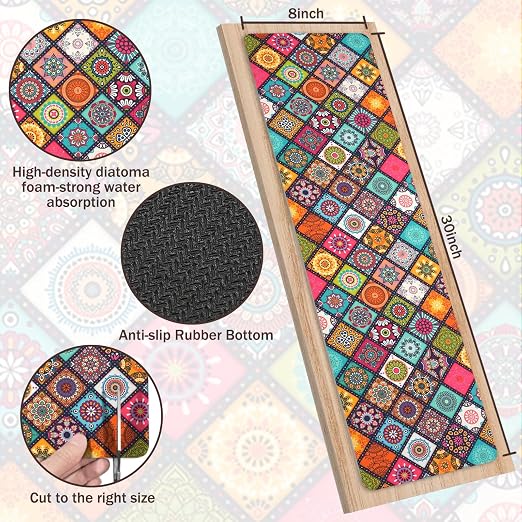 Non Slip Carpet Stair Treads for Wooden Steps Indoor, 1 Pack Stair Runners Covers Staircase Step Rugs Stair Mats for Kids Elders and Dog