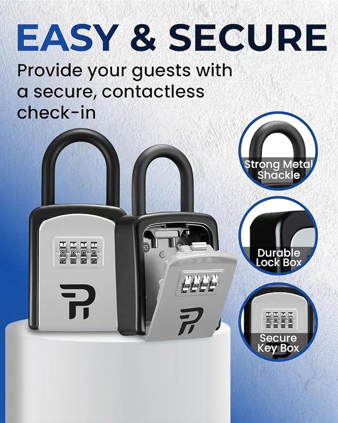 Key Lock Box for Outside – Small Outdoor Lockbox for Keys with Code, 4-Digit Combination Hidden Safe to Hide a Key Outside, Portable Safe Key Storage, 5.78 in, 2 Packs