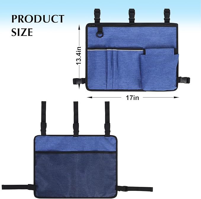 Walker Accessories Walker Pouch for Folding Walker with Cup Holder Pockets for Seniors Walker Bags Organizer Storage Carry Things