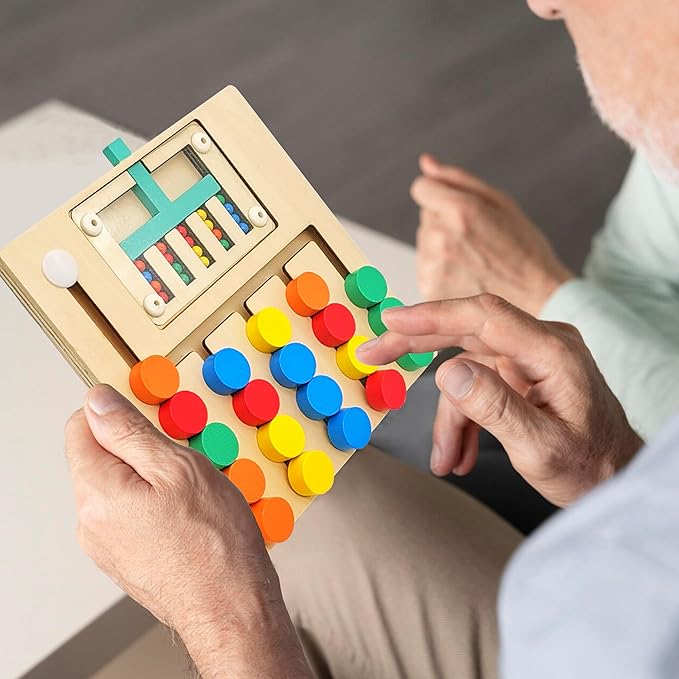 Color Matching Dementia Activities for Seniors, Easy Memory Games for Alzheimers Patients, Cognitive Craft Gifts for Elderly Women, Large Puzzle Fidget Sensory Busy Board Gadgets
