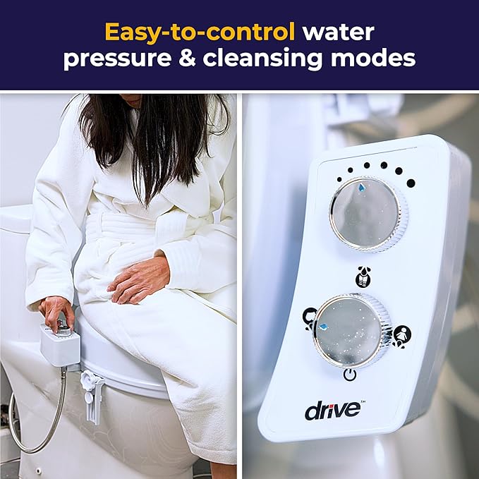 Drive Medical PreserveTech Raised Toilet Seat with Bidet, Ambient Water | Raised Toilet Seat with Bidet Offers Ambient Water Spray for Comfort and Everyday Bathroom Use for Adults