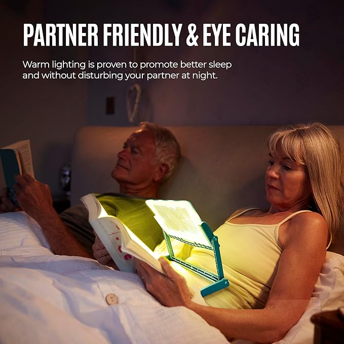 MAGNIPROS 5X Large LED Full Page Magnifying Glass w/Collapsible Hands-Free Stand & 3 Color Light Modes to Reduce Eye Strain-Ideal Reading Small Prints, Crafting, Low Vision & Seniors