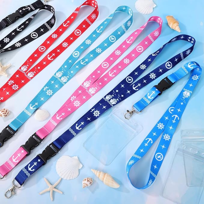 HONSIO 6 Pack Cruise Lanyard for Ship Cards, Cruise Essentials 2026 | Detachable Lanyards with Waterproof ID Badge Holders, Cruise Must Have for Carnival, Royal Caribbean, NCL