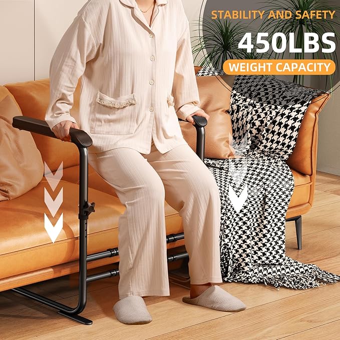 Couch Stand Assist with Wide Handle for Elderly, Height & Width Adjustable Chair Lift Assistance for Seniors, Pregnancy, Disabled, Soft Grip Mobility Aid,450 lbs Capacity (Black)