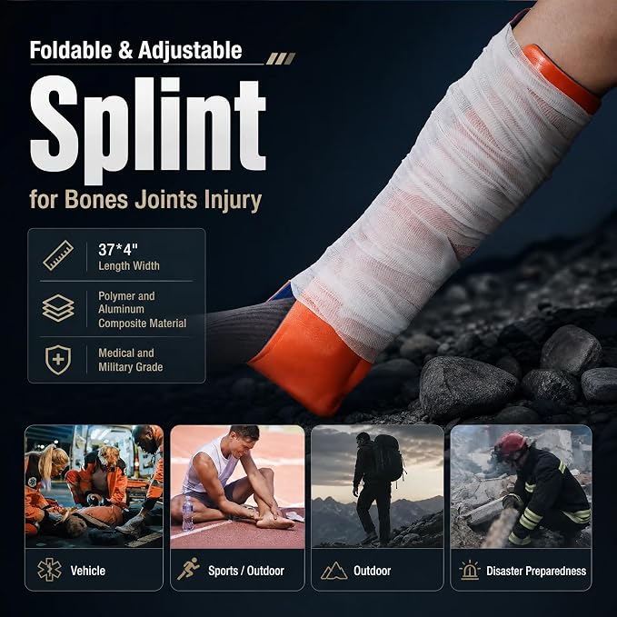 First Aid Kits with 36" Splint Israeli Bandage Tourniquet Chest Seal, Trauma Kits Survival Gear and Equipment Multi-Purpose Emergency Tool Kits, IFAK Bag for Outdoor Camping Hunting Car Home